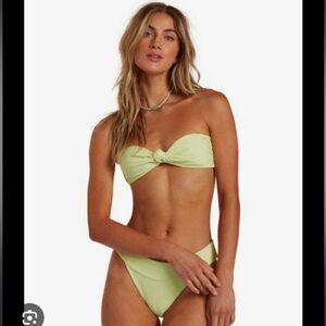 Lulu Bandeau Bikini Top and Coral Bottom Set